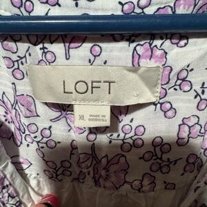 Loft tank top with purple floral patterns